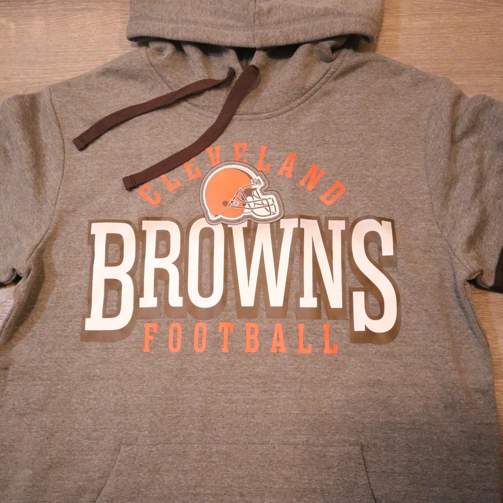Cleveland Browns Football NFL Mens Gray Hoodie Sweatshirt NFL Team Apparel M